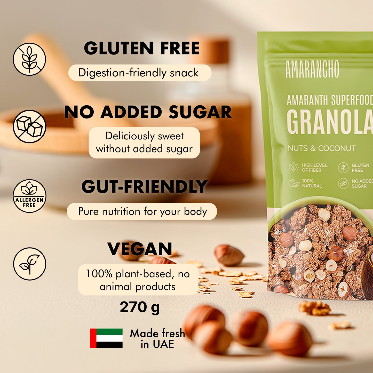 Amarancho Nut Baked Granola 270 gr x2