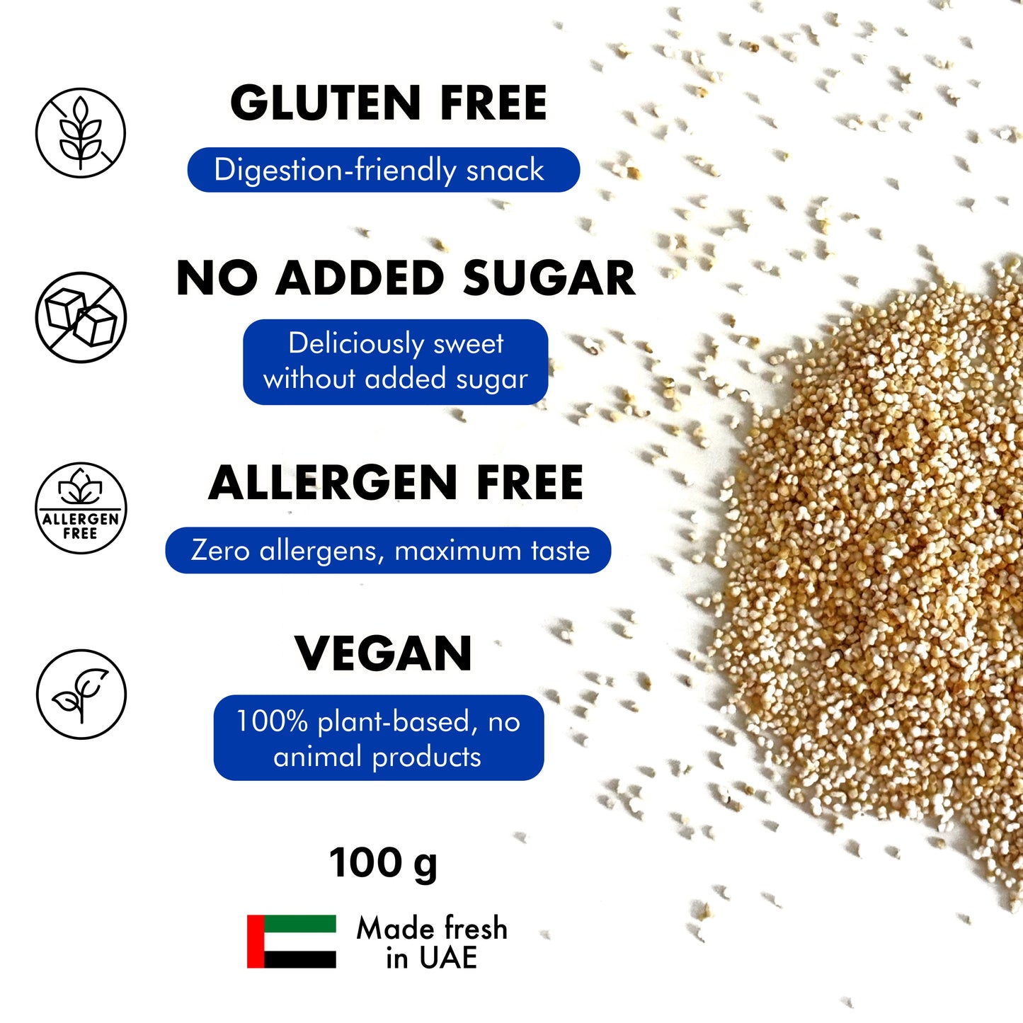 Amarancho Puffed amaranth in pouch 180 gr