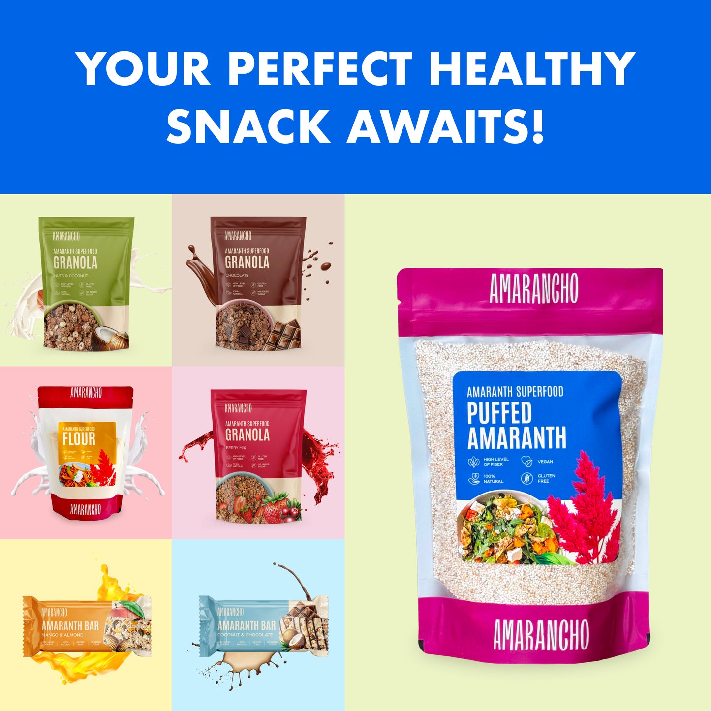 Amarancho Puffed amaranth in pouch 180 gr